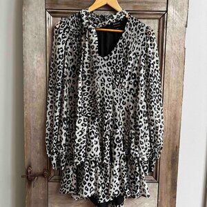 Bardot Leopard Print Dress with Tie